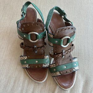 Proenza Schouler Strappy Cork Wedge Sandals - sz 41 (US 10)